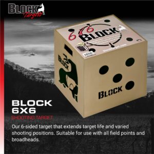 Field Logic Block 6-Sided Arrow Archery Target with Polyfusion Technology, Black, 18 x 18 x 16 (B56700)