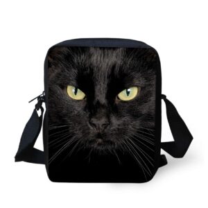 HUGS IDEA Black Cat Mini Messneger Bag Shoulder Handbag Outer Travel Cross Body Bags Purse