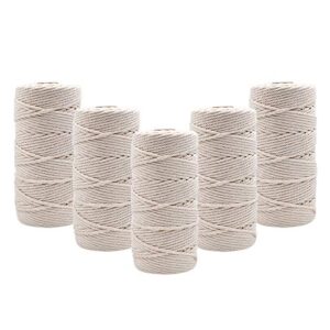 Macrame Cord 3mm 109 Yard 100% Natural Cotton Wall Hanging Plant Hanger Craft Making Knitting Cord Rope 109 yd (3mm)