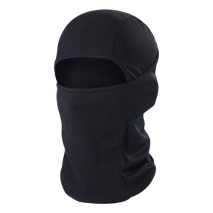 balaclava face mask adjustable windproof uv protection hood (black)