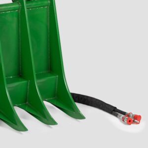 Titan Attachments 84in Clamshell Root Grapple Rake Fits John Deere Global Euro Loaders, Twin 3,000 PSI Cylinders, Brush Debris Landscaping Grapple