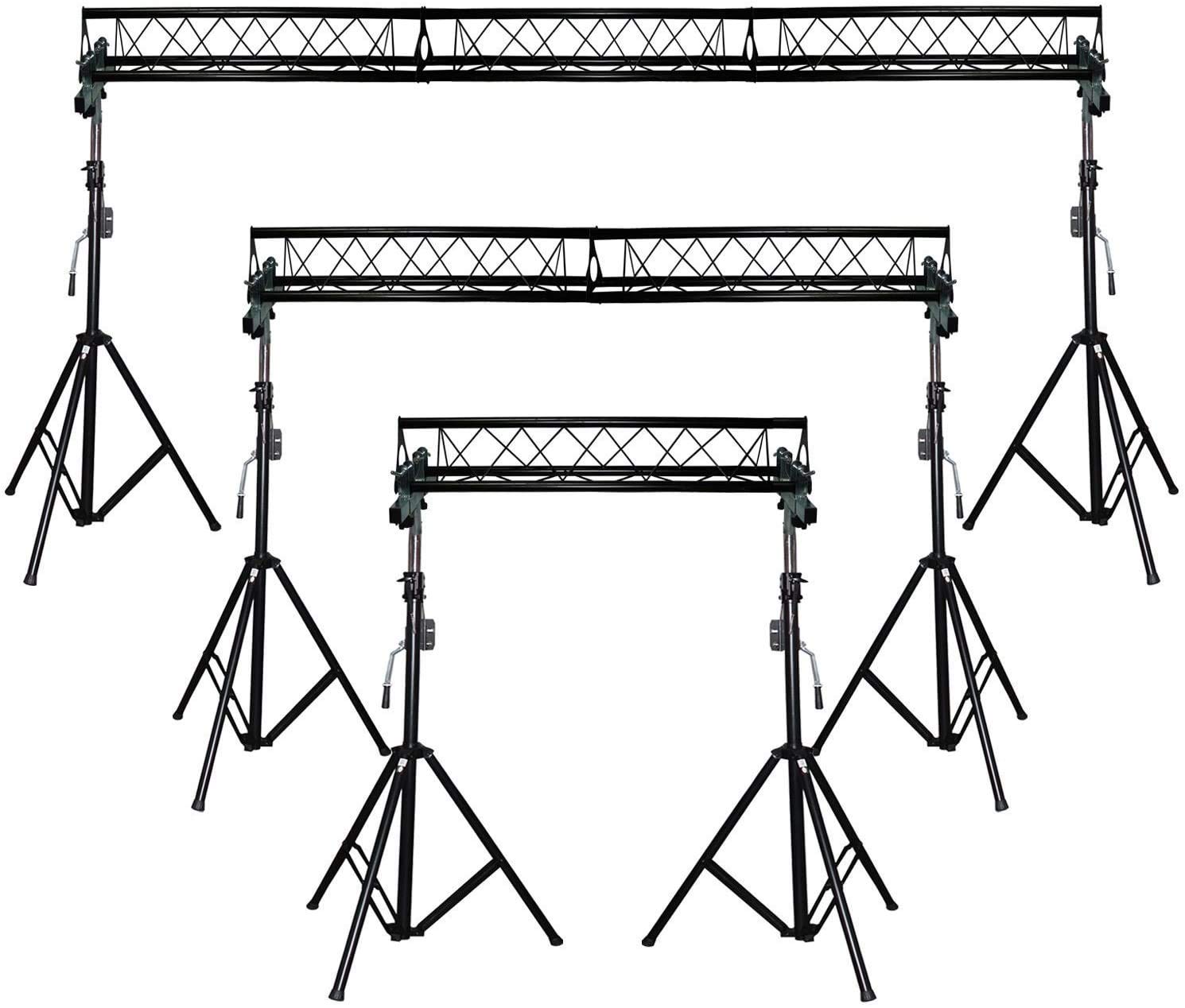 15' Wide Crank Triangular Trussing Mobile DJ Lighting Truss System Triangle 10" Diameter Trussing Instead of 6" Like Other Brands