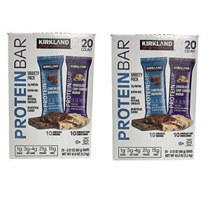 kirkland signature protein bar energy variety pack, 20 count (2 pack)