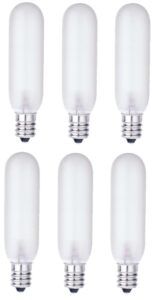 dysmio t6 tubular candelabra base - e12 frosted dimmable incandescent light bulb - pack of 6