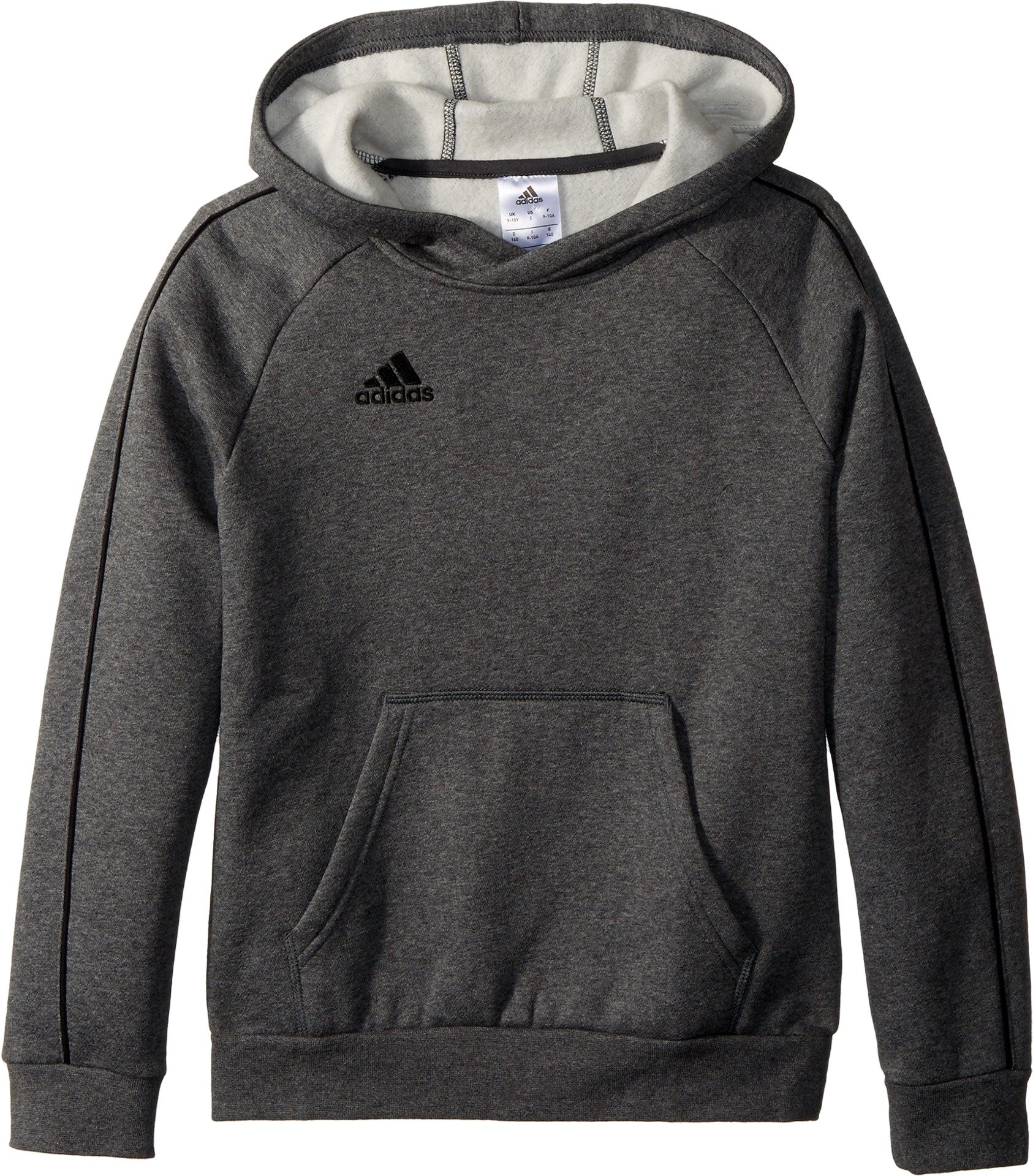 adidas Core 18 Soccer Hoodie, Dark Grey Heather/Black, X-Small