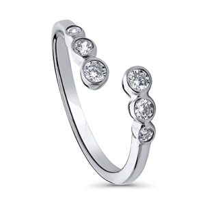 BERRICLE Sterling Silver Bubble Cubic Zirconia CZ Wrap Fashion Ring for Women, Rhodium Plated Size 8