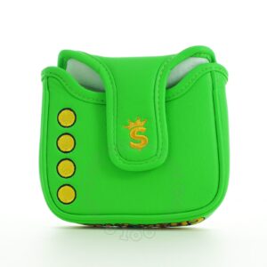 Cash is King High-MOI Mallet Putter Headcover, Heel Shaft, Green, Golf Head Cover