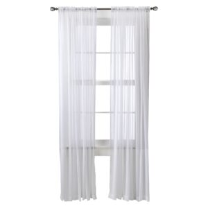 threshold, one chiffon sheer window panel, white, 52"w x 84"l