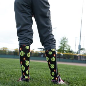 MadSportsStuff Softball Bomber Over the Calf Socks (Royal/White, Small)