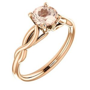 natural moragnite infinty style solitaire engagement ring in 10k rose gold (5.5, 0.45)