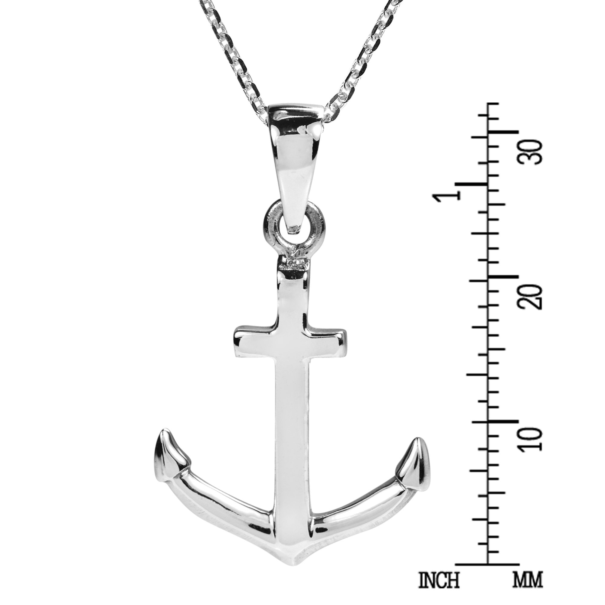 AeraVida Nautical Anchor Cross of Hope .925 Sterling Silver Pendant Necklace