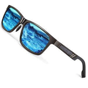 ROCKNIGHT HD Polarized Sunglasses for Men Fishing Blue Sunglasses Mirrored Casual Beach Sunglasses for big head