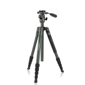 Vanguard VEO 2 235AP Aluminum Travel Tripod with VEO 2 PH-25 Pan Head for Sony, Nikon, Canon, Fujifilm Mirrorless, Compact System Camera (CSC), Spotting Scope,Grey/Black