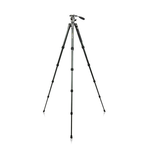 Vanguard VEO 2 235AP Aluminum Travel Tripod with VEO 2 PH-25 Pan Head for Sony, Nikon, Canon, Fujifilm Mirrorless, Compact System Camera (CSC), Spotting Scope,Grey/Black