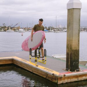 Suspenz Double-Up SUP Stand, Holds 2 Stand Up Paddle Boards or Surfboards, Yellow (22-9936)