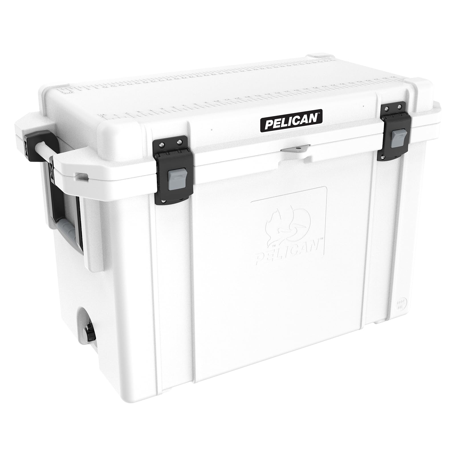 Pelican 95QT Elite Cooler (White) | 72 Can Capacity with Ice | 10+ Day Ice Retention | Rubberized Grip Handles | Guaranteed for Life