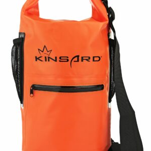 Kinsard Waterproof Dry Bags, Roll Top Sack, With Zipper, Side Pockets, and Adjustable Straps-Protects Valueables and All Gear, For Kayaking, Boating, Beach, Hiking, 10 Liter Dry Bag(Orange)