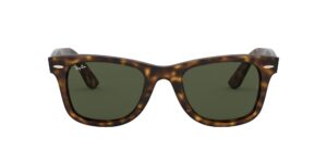 ray-ban rb4340 wayfarer ease square sunglasses, light havana/g-15 green, 50 mm