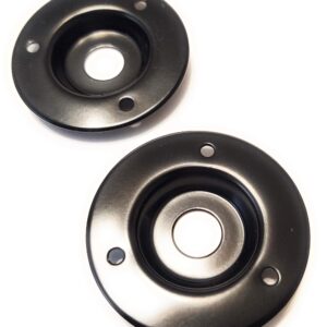 Axegrinderz 2 Pack Round Metal Speaker Jack Plates for Amplifier Cabinets 1/4 inch Black Finish 2 inch Diameter