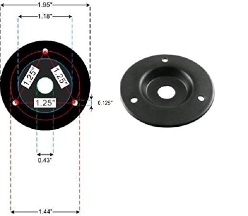 Axegrinderz 2 Pack Round Metal Speaker Jack Plates for Amplifier Cabinets 1/4 inch Black Finish 2 inch Diameter