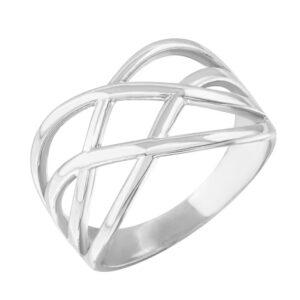 modern contemporary rings fine 925 sterling silver celtic knot wide band ring for women (size 5)