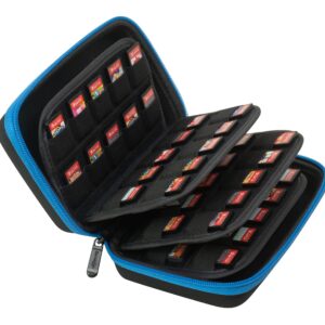 ButterFox 64 Switch Game Case for Nintendo Switch, Switch Game Card Storage Holder or SD Memory Card Case (64 Black/Blue)