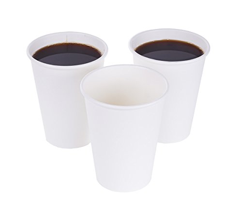 TashiBox 8 oz Coffee Disposable Hot Paper Cups, 150 Count (Pack of 1), White