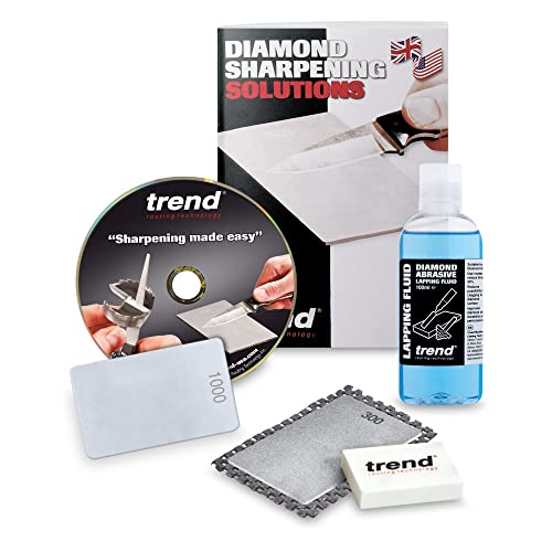 Trend Complete Credit Card Diamond Sharpening Kit with 180/300 & 600/1000 Grit Stones, Lapping Fluid, Non-Slip Mat, Cleaning Block & Sharpening Guide, DWS/KIT/D