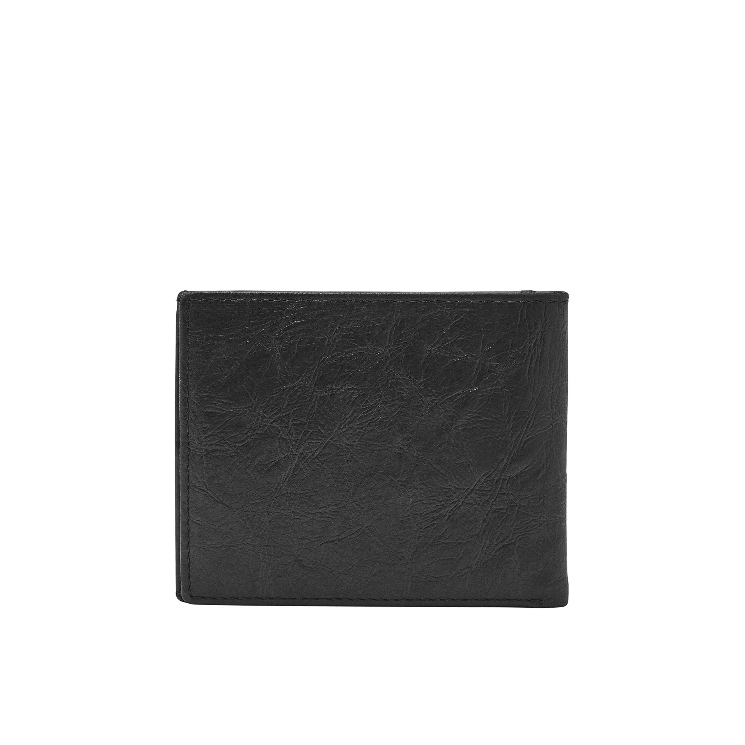 Fossil Men's Neel Leather Bifold Sliding 2-in-1 with Removable Card Case Wallet, Black, (Model: ML3888001)