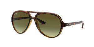 ray-ban rb4125 cats 5000 aviator sunglasses, light havana/green gradient brown, 59 mm + 0