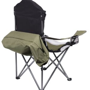 Internet's Best 2 Pack Padded Camping Folding Chair - Outdoor - Green - Sports - Cup Holder - Comfortable - Carry Bag - Beach - Quad