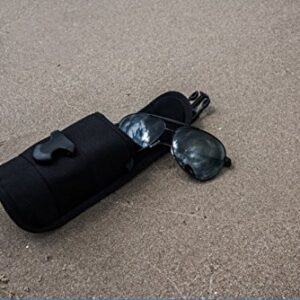 OneTigris MOLLE Eyeglasses Case with Buckle Hard Shell Sunglasses Storage Box 1000D Nylon (Black)