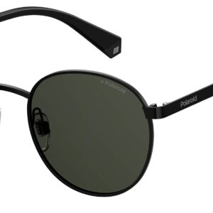 Polaroid Sunglasses PLD 2053/S Oval Sunglasses, Black/Polarized Gray, 51mm, 20mm