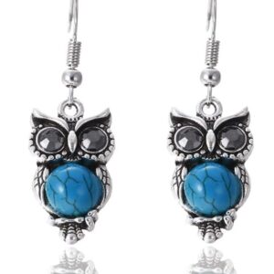 CUTIEJEWELRY Owl Bird For Women Ladies Jewelry Dangle Earrings (Owl) 4 PAIRS