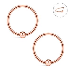 Ruifan 20G 8mm Nose Hoop Lip Eyebrow Tongue Helix Tragus Cartilage Septum Piercing Ring 8PCS - Mix Color