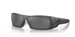 oakley men's oo9014 gascan rectangular sunglasses, steel/prizm black polarized, 60 mm + 1