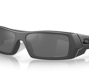 Oakley Men's Oo9014 Gascan Rectangular Sunglasses, Steel/Prizm Black Polarized, 60 mm + 1