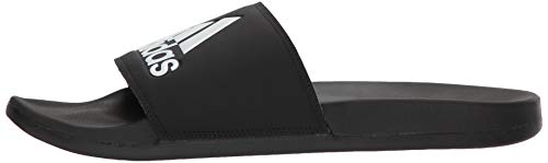 adidas Men's Adilette Comfort Slides Sandal, Black/Black/White, 10