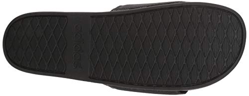 adidas Men's Adilette Comfort Slides Sandal, Black/Black/White, 10