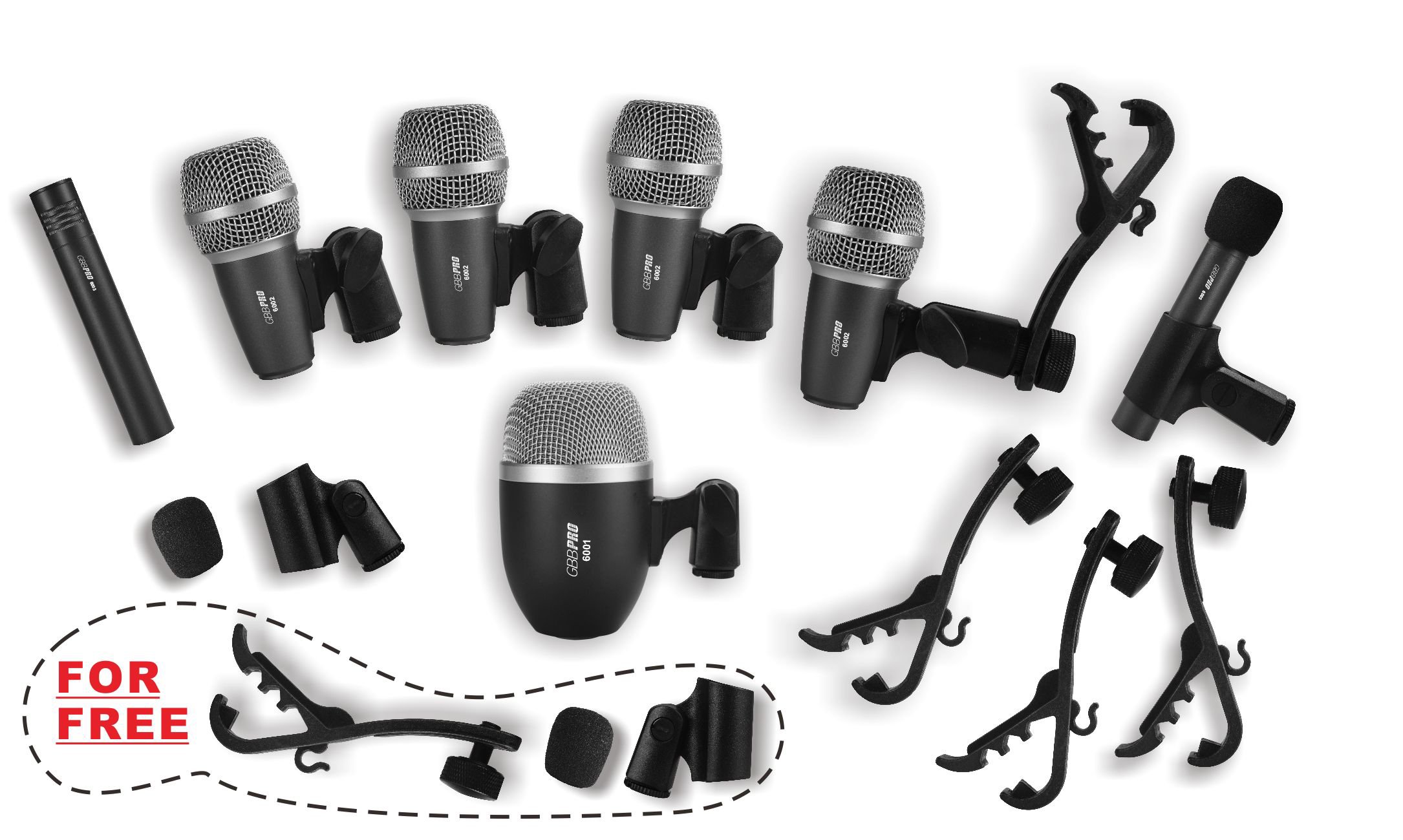 Wired Microphone Kit for Drum and Other Musical Instruments … (A Whole Set Mic)