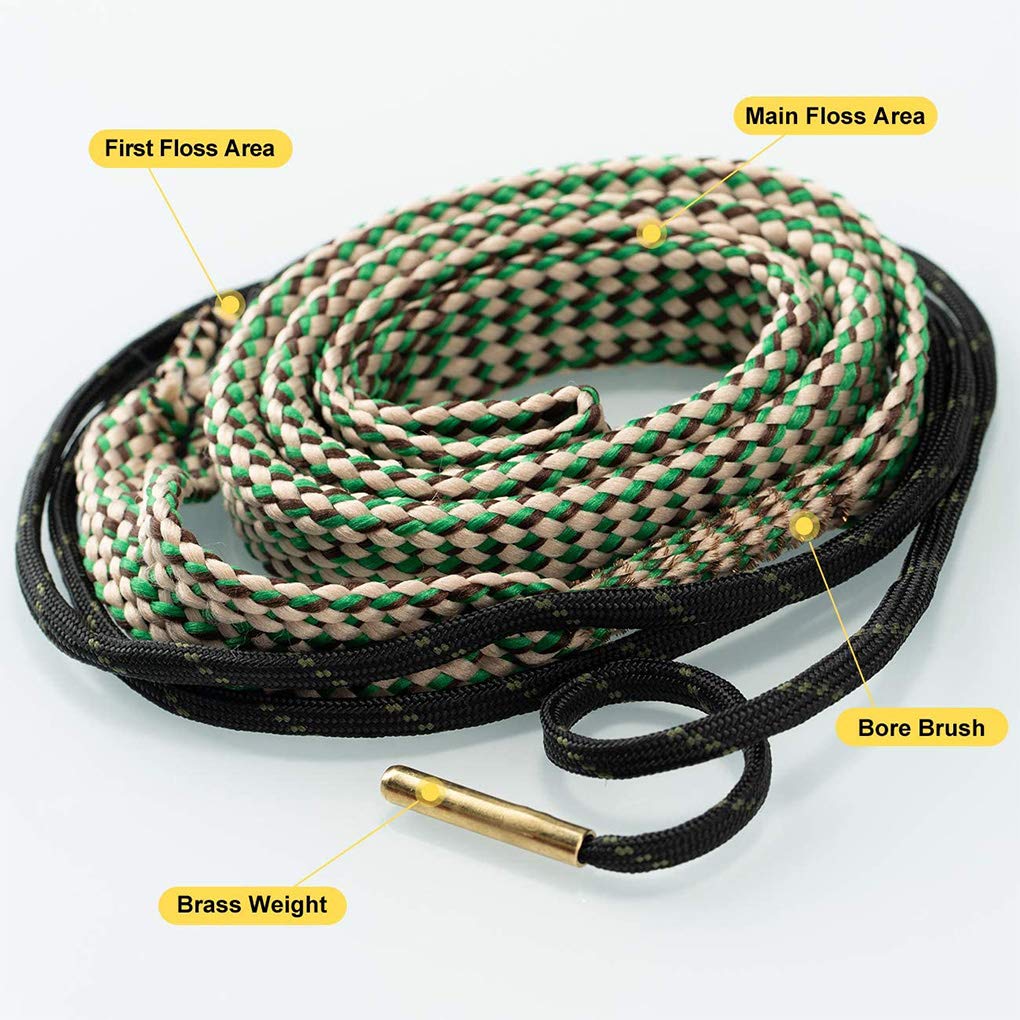 Aimee_JL New Bore Cleaner .30 Cal .308 30-06 .300 .303 & 7.62mm Gun Barrel Cleaning Rope Rifle/Pistol/Shotgun Brass Brush Cleaning Cord