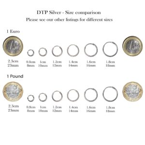 DTPsilver Set of 2 PAIRS of VERY TINY Endless Hoops/Sleepers 925 Sterling Silver 24K Yellow Gold Plated Earrings - Thickness 1.5 mm - Outer Diameter: 10+12 mm