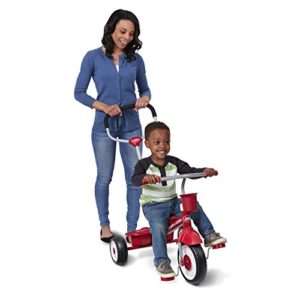 Radio Flyer 4-in-1 Stroll 'N Trike, Red Tricycle for Toddlers Age 1-5, Toddler Bike