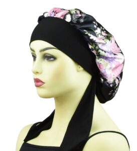 silk bonnet satin bonnet for sleeping curly hair cover sleep cap silk night caps for women large silk sleep bonnet with tie