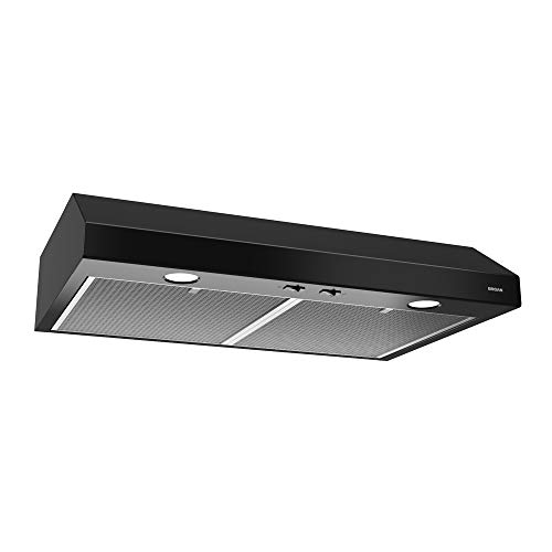 Broan-NuTone BCSD136BL Glacier Range Hood with Light, Exhaust Fan for Under Cabinet, Black, 36-inch