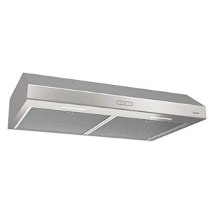 broan-nutone nutone bcdf136ss glacier range hood with light exhaust fan for under cabinet, stainless steel, 36-inch