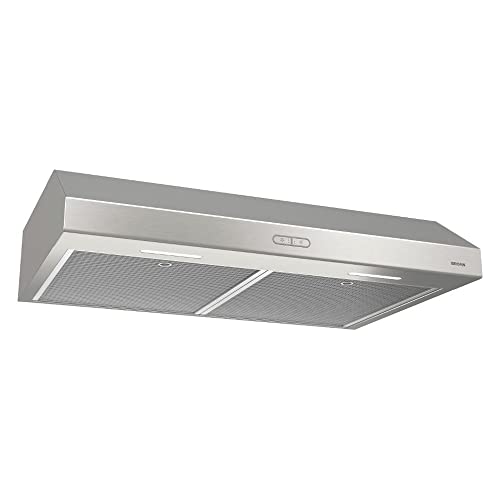 Broan-NuTone NuTone BCDF136SS Glacier Range Hood with Light Exhaust Fan for Under Cabinet, Stainless Steel, 36-Inch