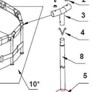 Intex 25092RP 13-16 Foot Metal Frame Pool Replacement 4 Piece Leg Cap Package