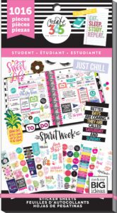 me & my big ideas sticker value pack - the happy planner scrapbooking supplies - multi-color & gold foil - great for projects, scrapbooks & albums - 30 sheets, 1016 stickers total