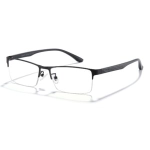 cyxus blue light blocking computer glasses for men semi rim glasses crystal lens uv blocking gaming eyeglasses black frame